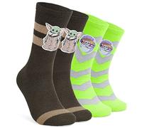 Disney The Mandalorian Chaussette Chausson Homme, Lot de 2 Paires Chaussettes Fantaisie Baby Yoda
