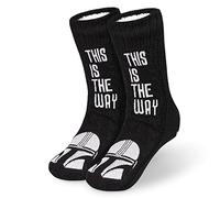 The Mandalorian Chausson Chaussette Homme - Chaussette Pantoufle Hiver - Cadeau Star Wars Baby Yoda (Noir)