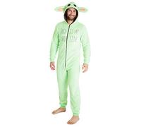 The Mandalorian Combinaison Pyjama Homme de Bebe Yoda, Pyjama Chaud en Polaire Douce avec Capuche, Idée De Cadeau pour Adulte Ou Ado Taille S à 3XL (Vert, M)