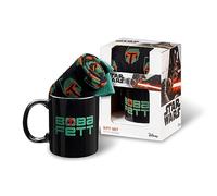 Disney The Mandalorian Mug Baby Yoda Star Wars Cadeau Homme Mug et Chaussettes (Boba Fett Noir AOP)