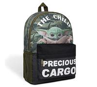 The Mandalorian Sac à Dos Enfant, Cartable Scolaire Baby Yoda Star Wars (Vert/Gris)