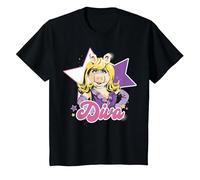 Disney The Muppets Miss Piggy Diva Portrait T-Shirt, Enfant, Noir, 2 ans