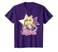 Disney The Muppets Miss Piggy Diva Portrait T-Shirt, Enfant, Violet, 10 ans