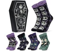 Disney The Nightmare Before Christmas Chaussettes Femme et Ado, Lot de 5 Paires Chaussettes Fantaisie Confortable, Idée Cadeau (36/41 EU, Multi NBC)