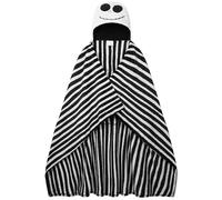 Disney The Nightmare Before Christmas Plaid Polaire Enfant, Couverture Douce, 150 x 120cm (Capuchon Noir/Blanc)