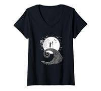 Disney The Nightmare Before Christmas Jack And Sally T-Shirt avec Col en V