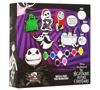 Disney The Nightmare Before Christmas Kit DIY Décoration de Sapin de Noël à Peindre Plâtre pour Moulage, Peinture Enfant Boules de Noel, Idée Cadeau (Violet TNBC)