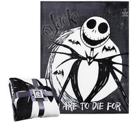 Disney The Nightmare Before Christmas Plaid Polaire Enfant, Couverture Douce, 150 x 130cm (Noir/Blanc)