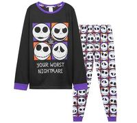 Disney The Nightmare Before Christmas Pyjama Garçon, Ensemble de Nuit Confortable 2 Pièces - Cadeau Enfant (Noir/Multi, 11-12 Ans)