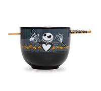 Disney The Nightmare Before Christmas Scary Jack Service de table en céramique avec bol à nouilles ramen de 590 ml et baguettes en bois