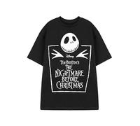 Disney The Nightmare Before Christmas T-Shirt à Manches Courtes Unisexe en Noir Coffin | T-Shirt Graphique pour Les Fans de Tim Burton | Impression Jack Skellington & Sally | Haut de Style Gothique