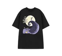 Disney The Nightmare Before Christmas T-Shirt Lune | T-Shirt Graphique Noir Unisexe à Manches Courtes | Vêtements de Lune de Film Tim Burton | Jack Skellington Halloween Tee | Top de Mode Gothique