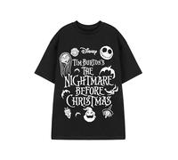 Disney The Nightmare Before Christmas T-Shirt Unisexe Noir Multi Character | T-Shirt Graphique à Manches Courtes avec Jack Skellington & Sally | Marchandise de Film Tim Burton