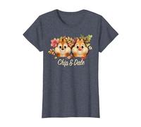 Disney Tic et Tac Duo Chipmunks T-Shirt, Femme, Bleu Chiné, 3XL