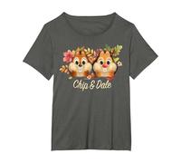 Disney Tic et Tac Duo Chipmunks T-Shirt, Femme Grandes tailles, Asphalte, 3X