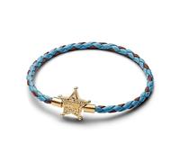 Pandora Bracelet Disney Toy Story plaqué or 14 carats cuir bleu et marron