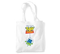 Disney Toy Story Alien The Claw Logo Sac Cabas Réutilisable pour Courses et Voyage, Blanc