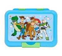 Disney Toy Story Boîte à sandwich pour enfants - Boîte à déjeuner avec personnages Woody, Buzz l'éclair, Rex, Jessie et Bullseye - Bleu ciel et vert, clip facile à ouvrir, durable et spacieuse pour