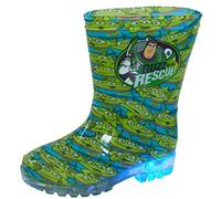 Disney Toy Story Bottes de pluie Wellington pour Enfants Buzz Extra-terrestres Pluie Neige Clignotantes Unisexe - Vert - Vert, 28 EU