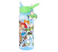 Disney Toy Story Bouteille d'eau avec paille, 500 ml, en polypropylène, bleu, porte-clés Buzz l'Éclair avec personnages Woody, Rex, Jessie, Bullseye