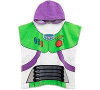 Disney Pixar Toy Story Buzz l'Éclair Serviette Poncho pour Enfants | Garçons Filles Space Ranger Personnage Maillot de Bain Serviette de Plage avec Capuche Violette Taille Unique