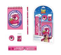Disney Toy Story Lotso Coffret de Papeterie, Comprenant Une Règle, Un Crayon, Une Gomme, Un Taille-Crayon et Un Carnet, Coffret Cadeau pour Filles