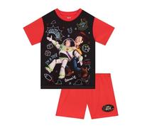 Disney Toy Story Pyjama Garcon, Pyjama Enfant Garcon Buzz Et Woody, Vetement Enfant Ete, Rouge 3-4 Ans