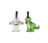 Disney Toy Story VT700654L.NX Lot de 2 étiquettes à Bagages Motif Buzz & Rex Vert/Blanc/Violet