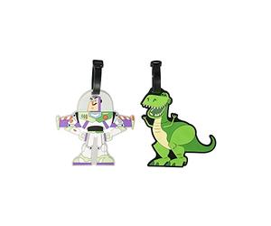 Disney Toy Story VT700654L.NX Lot de 2 étiquettes à Bagages Motif Buzz & Rex Vert/Blanc/Violet
