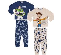 Disney Toy Story Woody and Buzz Lightyear, Lote de 2, 100% Coton Ensemble de Pyjama à Manches Longues, Blue/White, 12-18 Mois: 86cm, Bleu