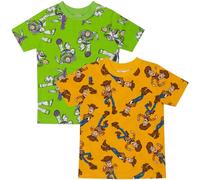 Disney Toy Story Woody et Buzz l'Éclair - Lot de 2 t-Shirts Unisexes à Manches Courtes 100% Coton peigné, Multicolore, 12-18 Mois