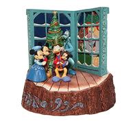 Disney Tradition Figurine SCULPTEE AU CŒUR du Tronc Mickey Minnie PICSOU A Noel
