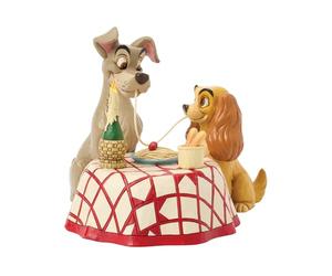 Disney Traditions Figurine à LED Lady and Tramp Scène Spaghetti