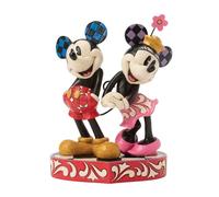 Disney Traditions Figurine Mickey et Minnie avec queues de cœur