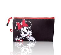Disney Trousse de maquillage Minnie Mouse - Licence officielle - En néoprène noir - Avec fermeture éclair - Pour voyage, voyage