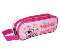 Disney Trousse Minnie Mouse Mickey Mouse Happy to Be Me pour l'école à 2 compartiments 22 x 5 cm Fermeture à glissière
