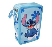 Disney Trousse multi-compartiments Stitch école primaire complète 42 pièces stylos crayons de couleur feutres