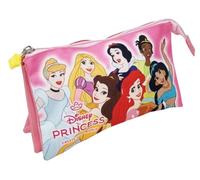 Disney Trousse Princesses pour l'école à 3 compartiments 22 x 12 cm Fermeture à glissière