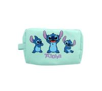 Disney - Trousse Toilette Aloha Stitch - Bleu Turquoise - Format Moyen Avec Anse Latérale - Idéale Voyage Ou Quotidien - Accessoire Officiel Lilo & Stitch - Cadeau Pour Fan De Disney - Enfant, Adulte