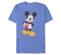 Disney T- Shirt Mickey Mouse Classique, Bleu Roi chiné, L Homme