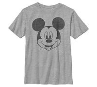Disney Unisex Kids Disney Classic Mickey Mickey Face Boys Husky Short Sleeve Tee T Shirt, Athletic Heather, Large US