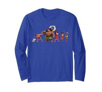 Disney Vaiana 2 Vaiana’s Ocean Adventure Crew Group Lineup Manche Longue, Unisexe pour adultes, Bleu Royal, M
