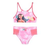 Disney Vaiana Bikini 2 pièces pour filles, maillot de bain avec personnage Océanie, franges décoratives, rose, 8 ans