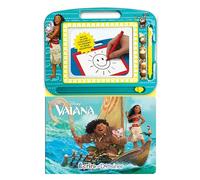 Disney Vaiana Écrire et Dessiner - Ressources d'apprentissage pour enfants, un tableau de dessin magnétique, un crayon facile à utiliser, un livre cartonné de 22 pages
