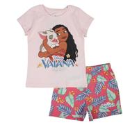 Disney VAIANA, Ensemble 2 Pièces, T Shirt + Short, Enfants, (2 à 8 Ans), Mixte, Garçon, Fille, Doux, Mignon, Chaud, T Shirt, Short, Modèle DIS VAI 5204048 S2-6A, ROSE
