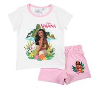 Disney Vaiana Ensemble, T Shirt + Short, Garçon et Fille, Blanc, 6 Ans (Lot de 2) Mixte Enfant