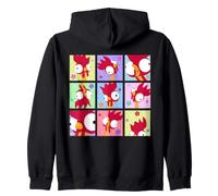 Disney Vaiana Heihei Moods Funny Tropical Island Grid Sweat à Capuche