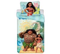 Disney Vaiana Housse de Couette réversible pour Enfant avec Fermeture éclair, 100% Coton, 140x200cm+70x90cm Oeko-TEX (H)