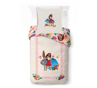 Disney Vaiana Parure de Lit Housse de Couette et Taie d'oreiller, Beige | 137x200/80x80 cm, 2 pièces, Produit officiel, 100% coton, lit 1 personne, couette non incluse, réversible, chambre enfant