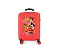 Disney - Valise cabine Mickey "Fun starts here" - 55 x 38 x 20 cm - Rouge